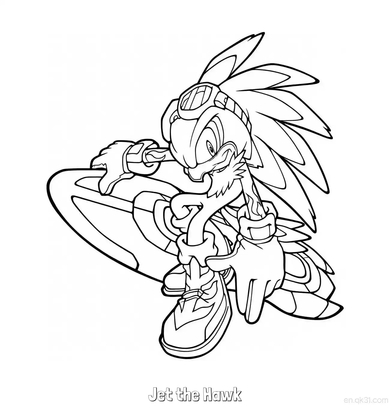 免费 杰特简笔画 - 免费可打印刺猬索尼克简笔画 简笔画涂色页